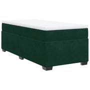 Letto singolo | Letto per adulti | Giroletto a Molle con Materasso Verde Scuro 90x190 cm Velluto
