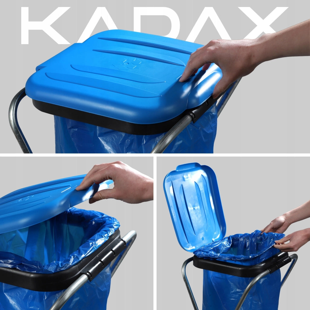 Cestino con supporto KADAX per sacchi per la raccolta differenziata, 120 litri, blu.