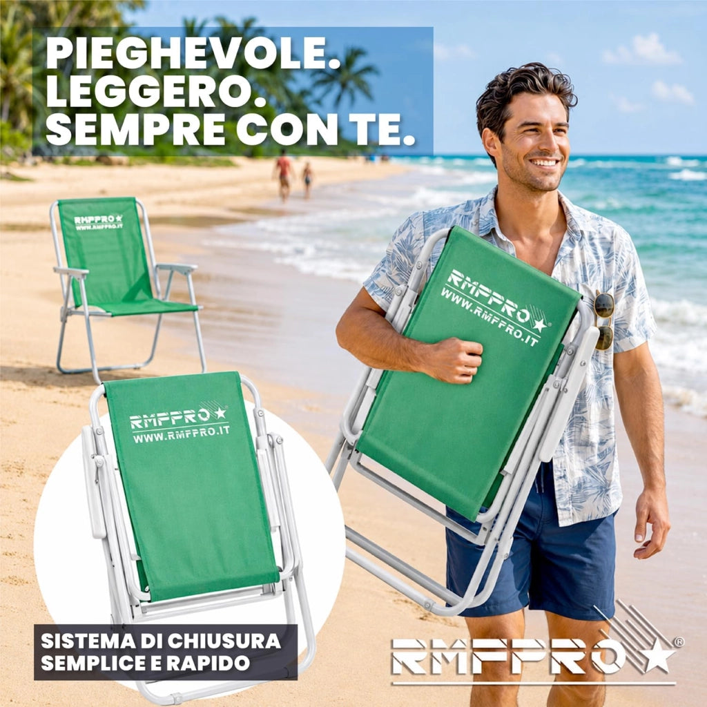 RMF PRO SEDIA PIEGHEVOLE DA SPIAGGIA VERDE