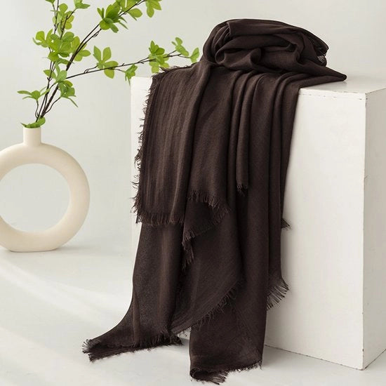 Sjaal donna estiva, lenti e estiva, colori lisci, protezione solare, ombrelloni, sjaal donna, sciarpe, grande sjaal leggera per il mare di seta 74”×39” - moka - 190*100cm