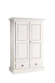 Armadio 2 ante in legno arte povera bianco shabby 125x61x200 (1246) - Mobili 2G