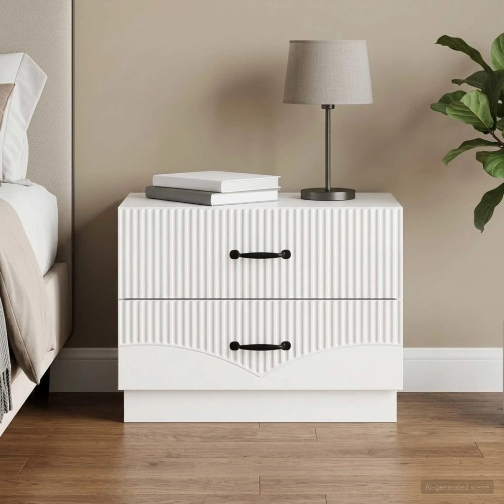 Armadio da Notte con cassetto Bianco Lucido 62 x 34,5 x 44,5 cm 895239