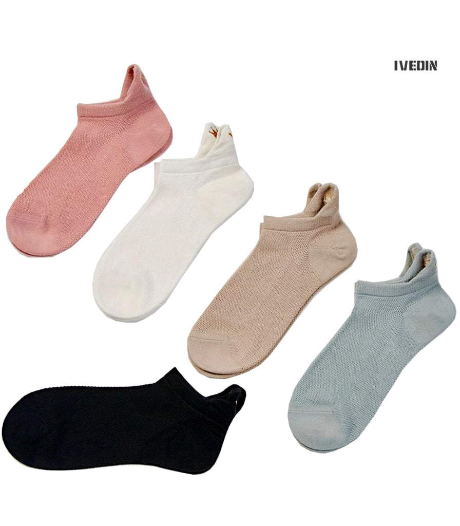 Calzini Bassi in Cotone | Corona da Regina Ricamata sul Tallone | Taglia Unica 35–40 EU