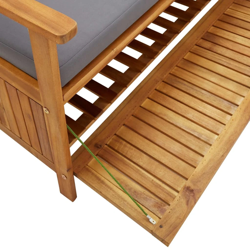 Panca da giardino mobile da giardino per esterni terrazza portaoggetti da giardino 120 x 63 x 84 cm in legno massello di acacia 02_0011802