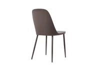 E-STYLO Sedia in polipropilene visone e gambe in metallo visone, 46cm X 55cm H. 80cm.