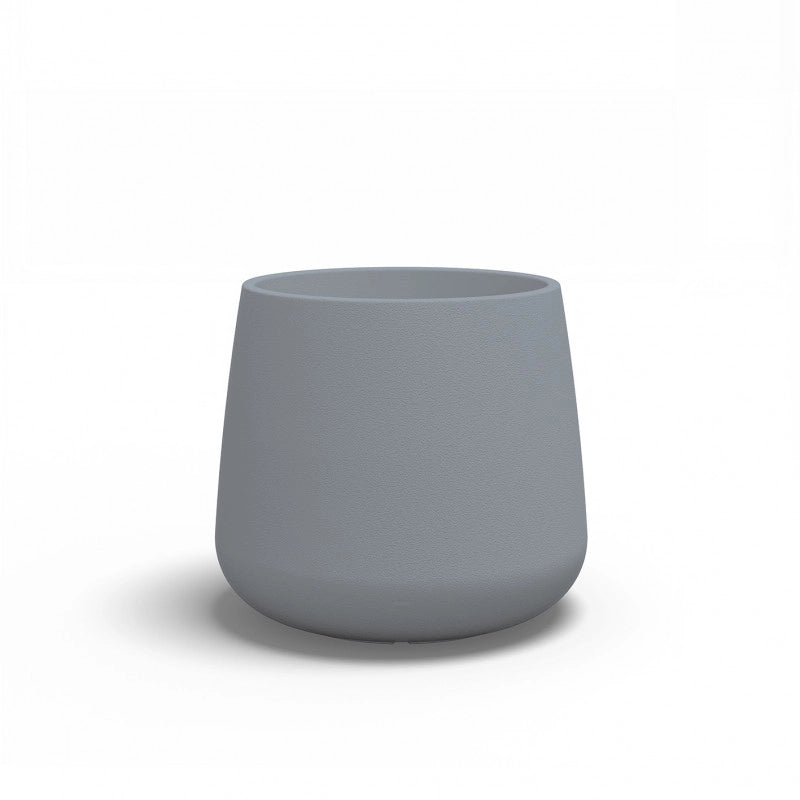 Vaso moderno di design Ø53 H55 in polimero grigio resistente per interno ed esterno - Made in Italy - Monacis