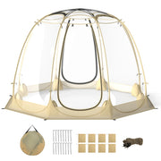 Tenda a bolle pop up da campeggio in PVC antivento e antigelo, Tenda protettiva offre una vista panoramica Trasparente-Tende