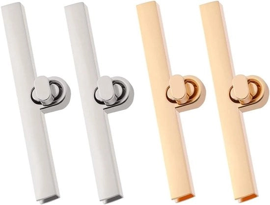 Accessori per borse - Set da 4 - Chiusure metalliche - Chiusure a muro - Accessori DIY - Argento - Accessori per borse