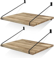 Set di sostegni per parete in legno fluttuante da 2 rustici - Grande mobile per cucina bagno - Pannelli fluttuanti per camera da letto soggiorno ingresso Mobile per opbergen