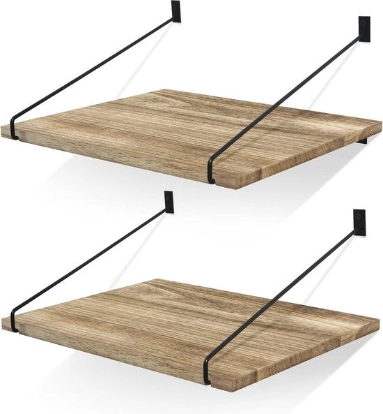 Set di sostegni per parete in legno fluttuante da 2 rustici - Grande mobile per cucina bagno - Pannelli fluttuanti per camera da letto soggiorno ingresso Mobile per opbergen
