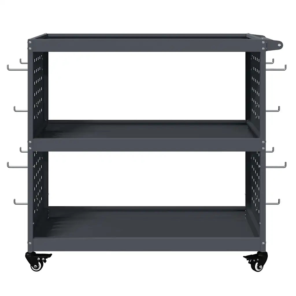 vidaXL Carrello per Attrezzi con lo scaffale Antracite 75 x 35 x 73 cm