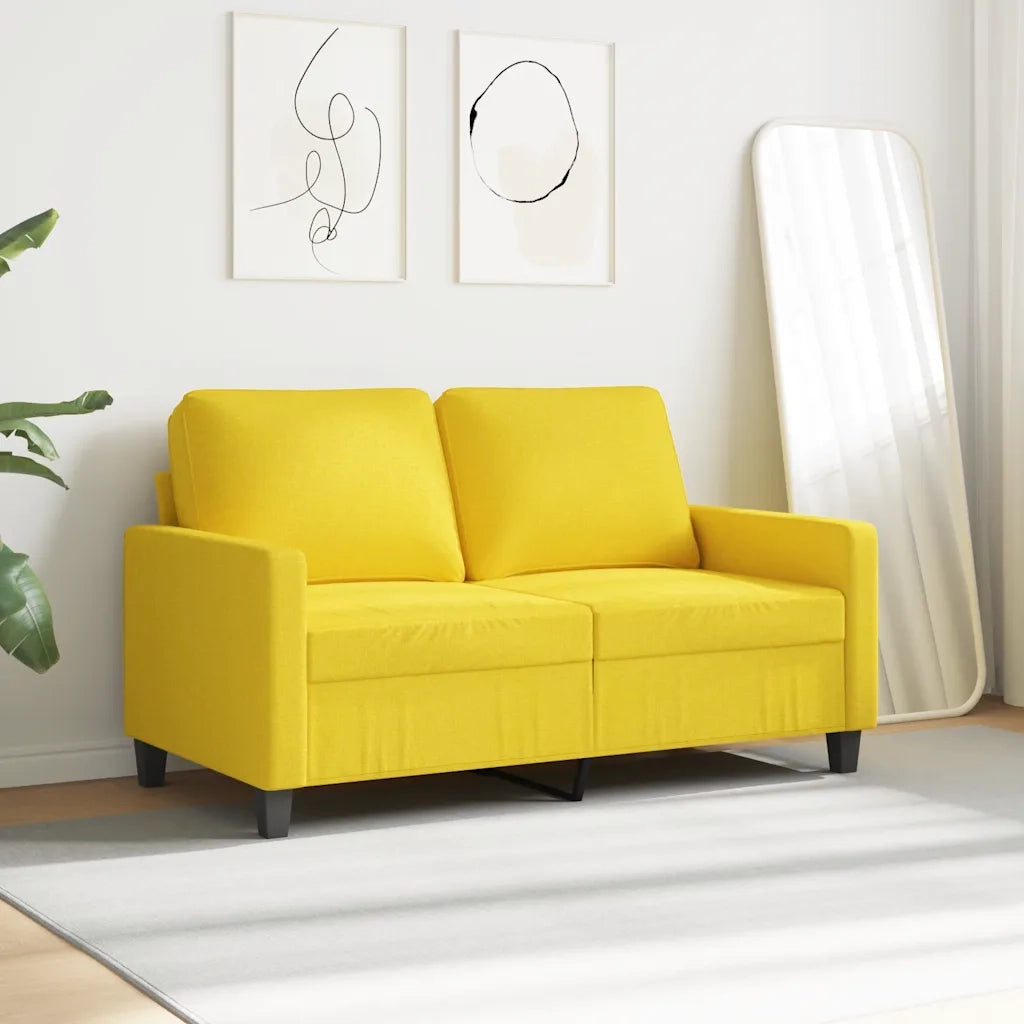Divano a 2 Posti-Sofa 2 Posti Giallo Chiaro 120 cm in Tessuto 942323