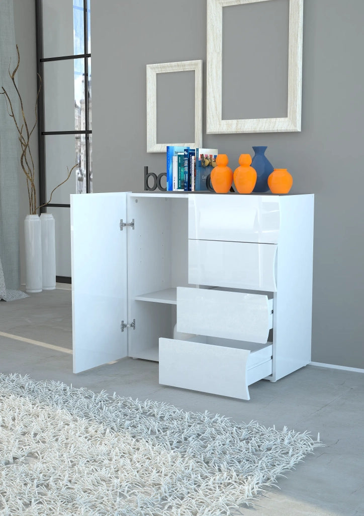 Mobile ONDA L 90 x H 81 x P 40 cm bianco lucido