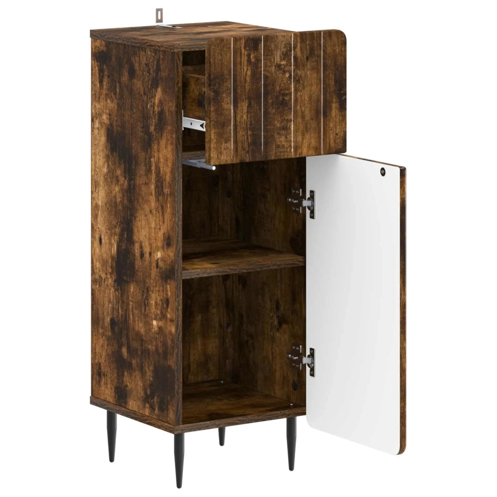 Mobiletto da Bagno ZWOLLE Rovere Fumo 30 x 31 x 79,5 cm 896390