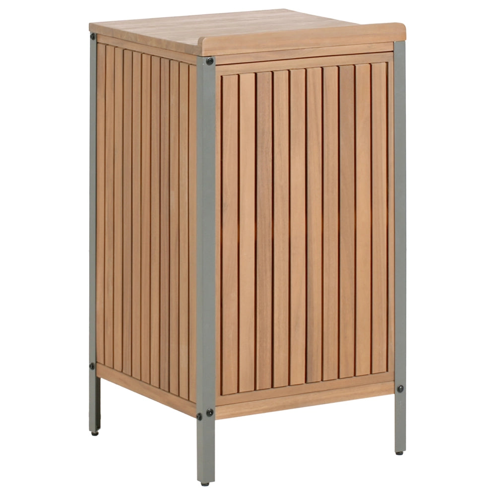 Mobile da cucina per esterni in legno di acacia marrone 2 ripiani 1 anta con top 50 x 50 x 92 cm Giardino Cucina Pranzo