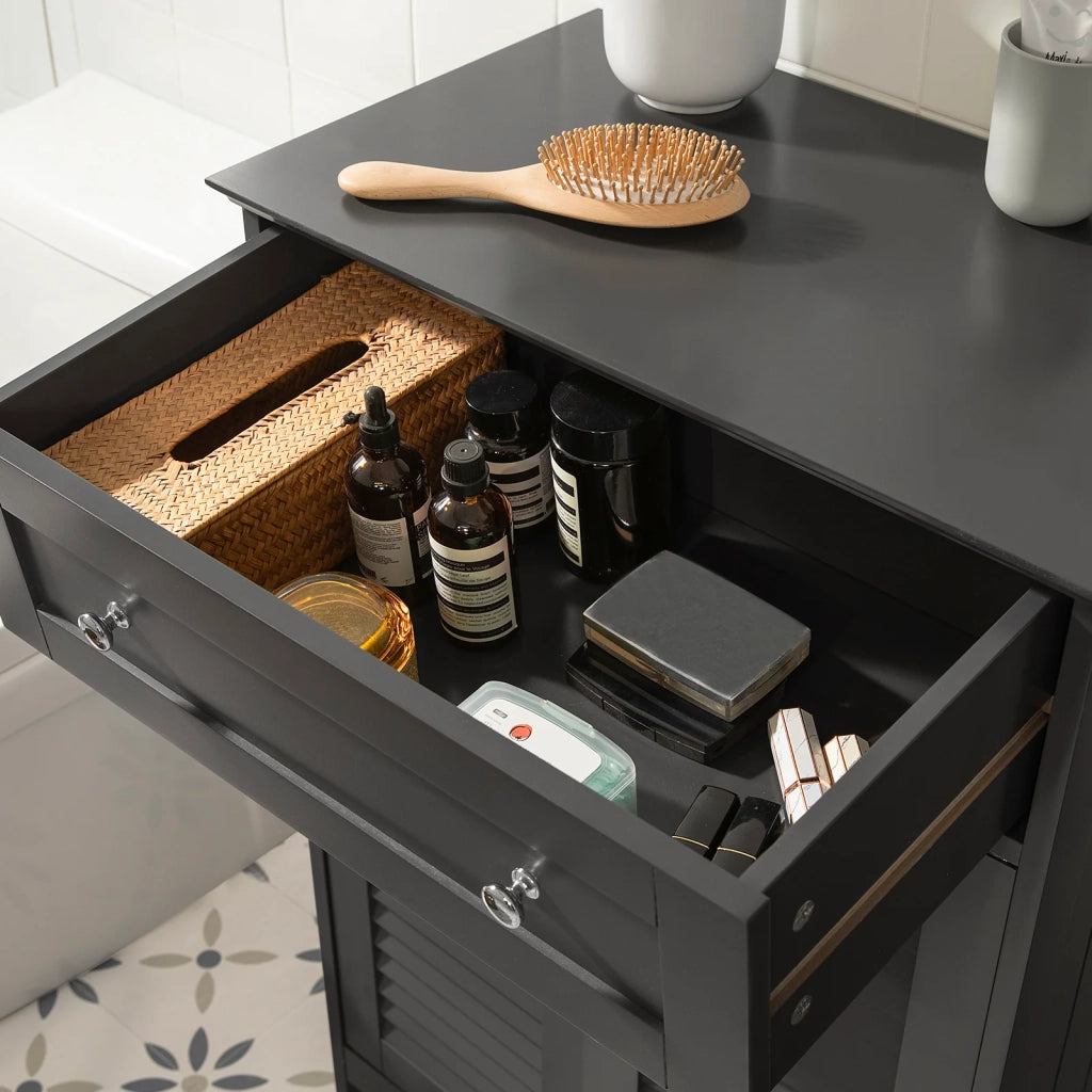 Mobiletto Bagno Colonna Bagno Cassettiera Bagno Con Cassetti Grigio FRG238-DG