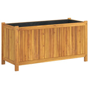 Fioriera | Cassetta per fiori | Vaso Giardino con Rivestimento 99,5x38x50cm Massello Acacia