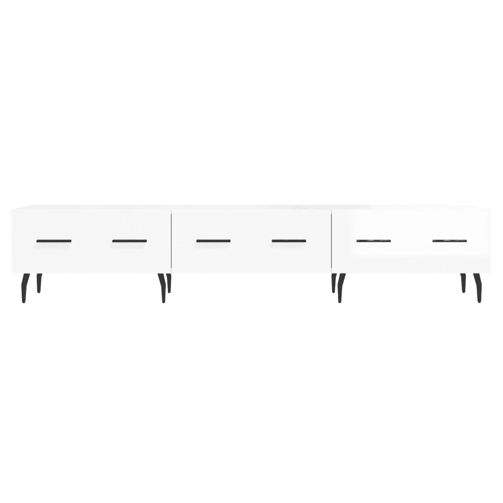 Mobile Porta TV Bianco Lucido 150x36x30 cm in Legno Multistrato 829166