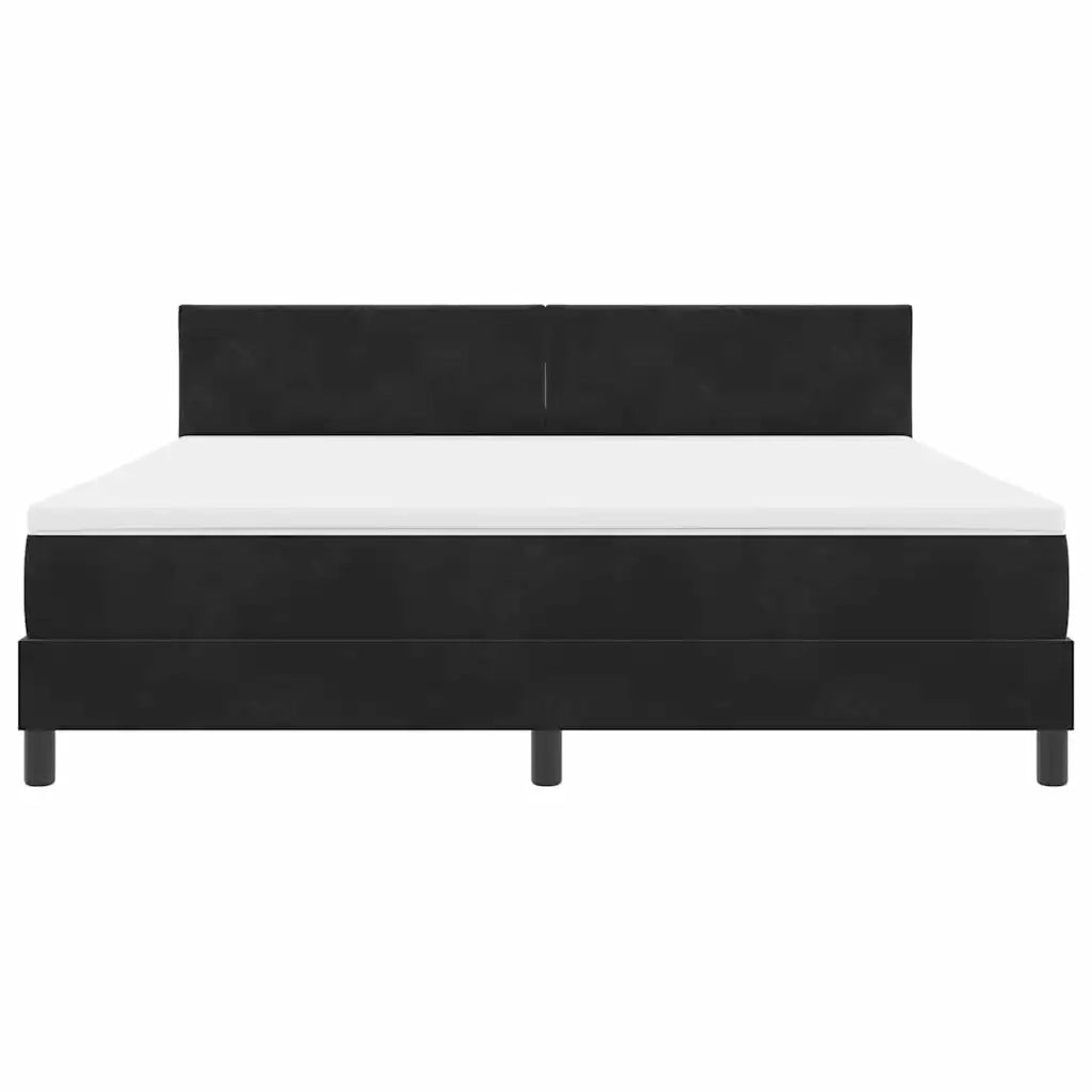 Letto a Sorgente LED con materasso Nero 180 x 200 cm Velluto 3342736