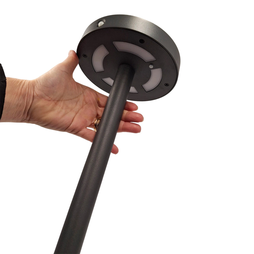 SYRIO Lampione Solare da Giardino h. 50 - IP65 Con Pannello Integrato e Sensore di movimento in colore ANTRACITE