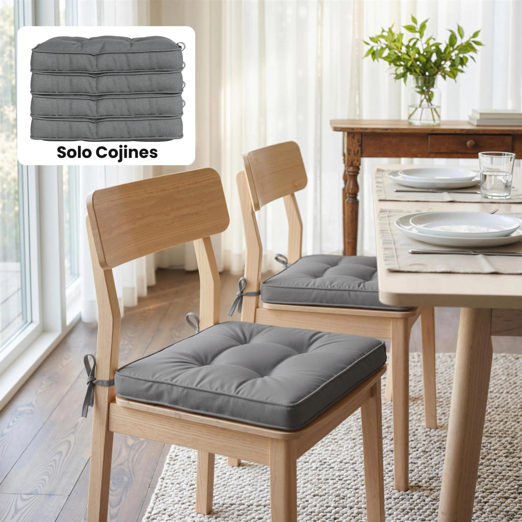 Cuscini per sedie da pranzo e giardino ¨C zephmum ¨C 42x42x5 cm grigio scuro