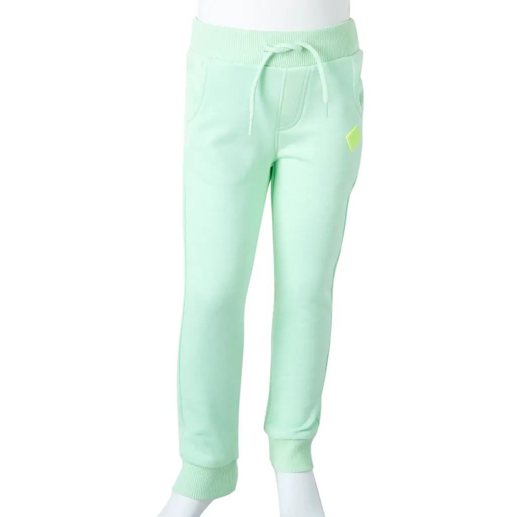Pantaloni Tuta per Bambini Verde Brillante 140 CFW2406086