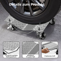 Carrello sottoruota sposta auto 2 pezzi Portata 680 kg l’uno Ausili di manovra Posizionatori