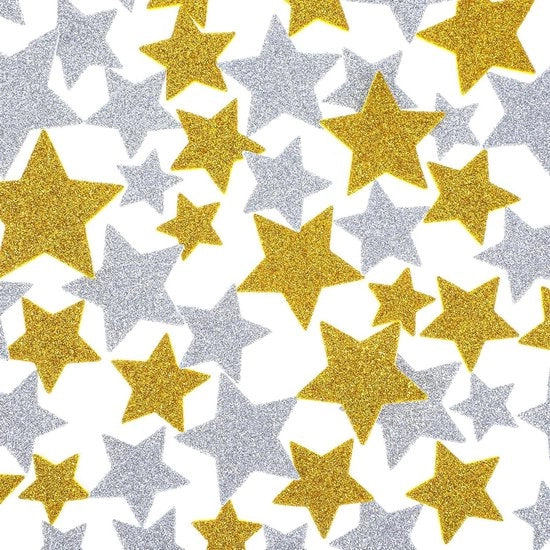 Set di 200 adesivi glitter in schiuma di gomma - Decorazione self-adesiva per Natale, artigianato e feste