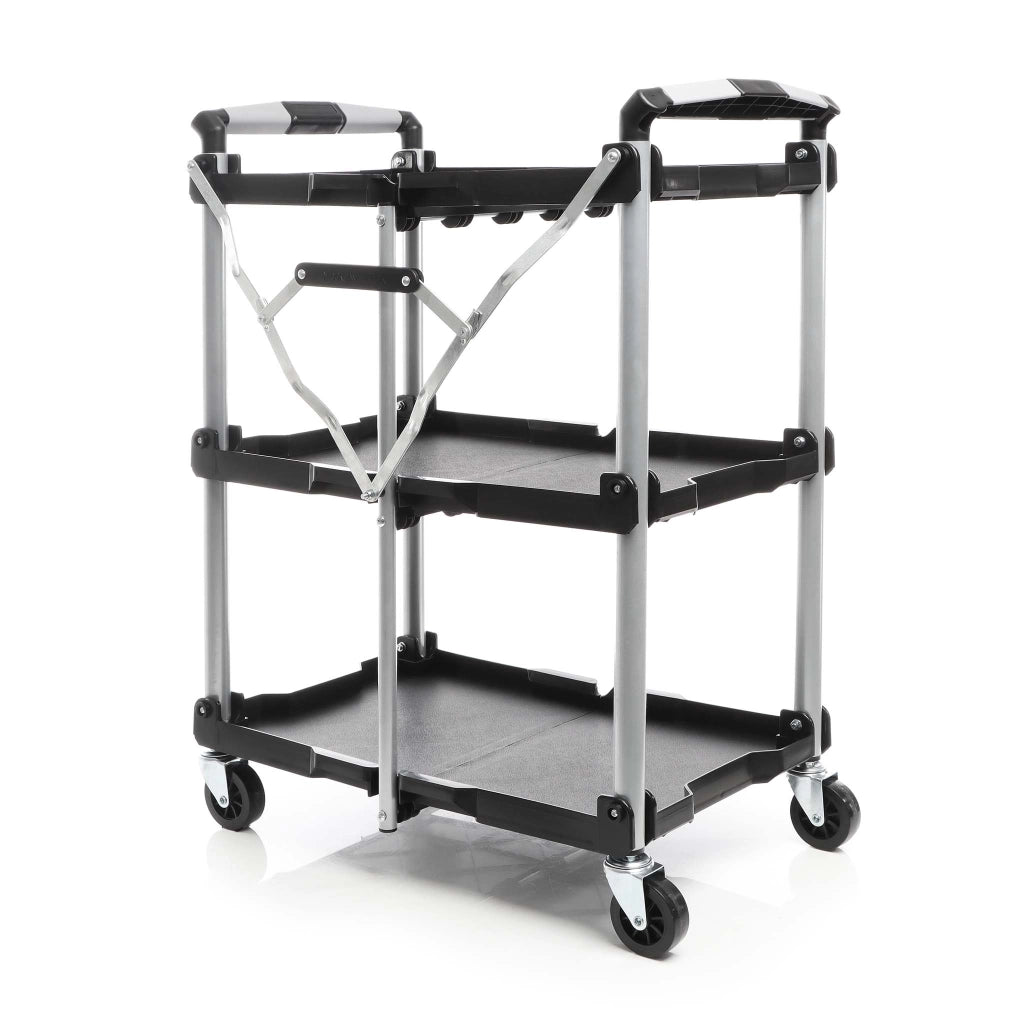Carrello pieghevole multiuso con 3 piani Fino a 120 kg Per officina, ufficio, gastronomia