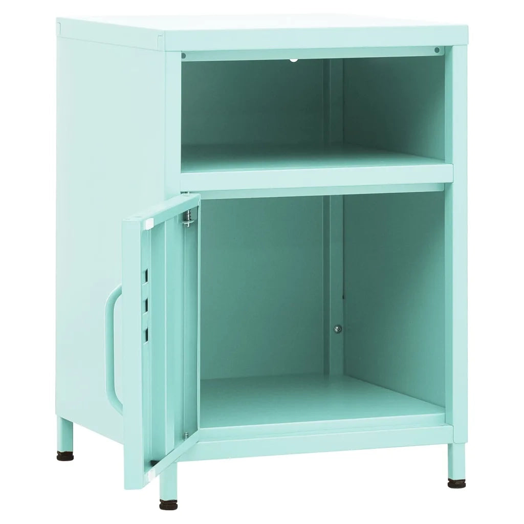 Comodini 2 pz-Set di 2 Tavolino da notte Menta 35x35x51 cm in Acciaio