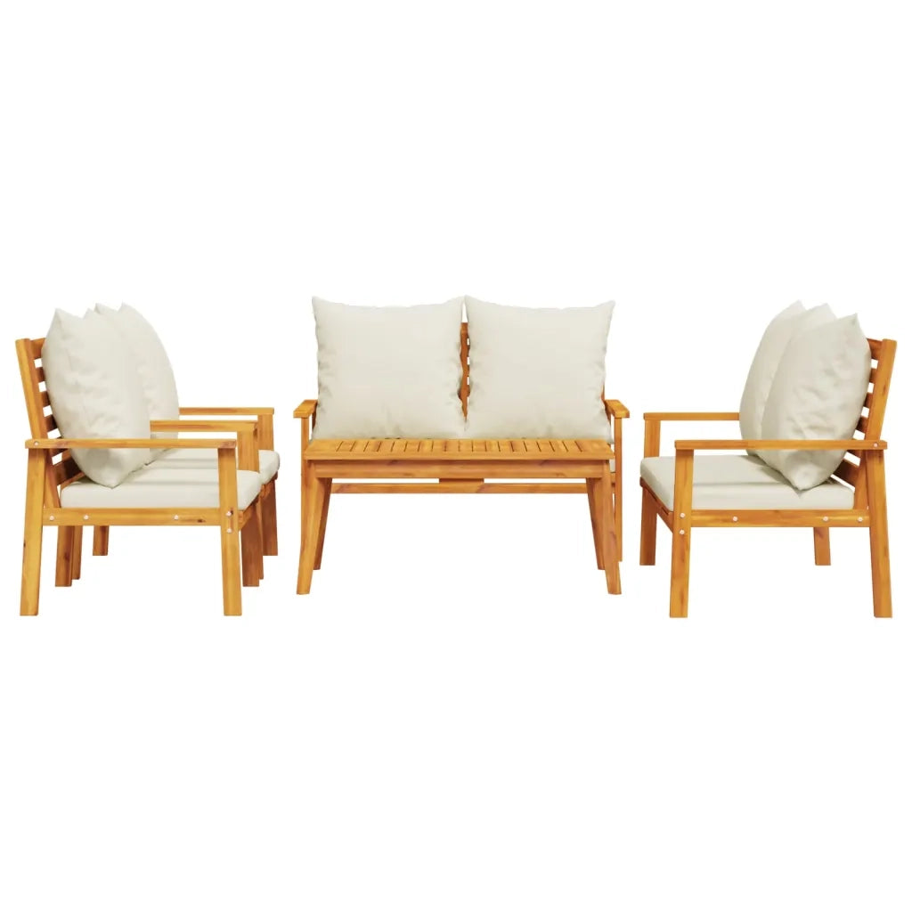 Set Salotto da Giardino 5 pz con Cuscini Legno Massello Acaciacod mxl 92558