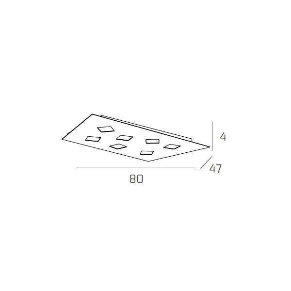 NOTE APPLIQUE PLAFONIERA 7 LUCI ATTACCO GX53 SABBIA