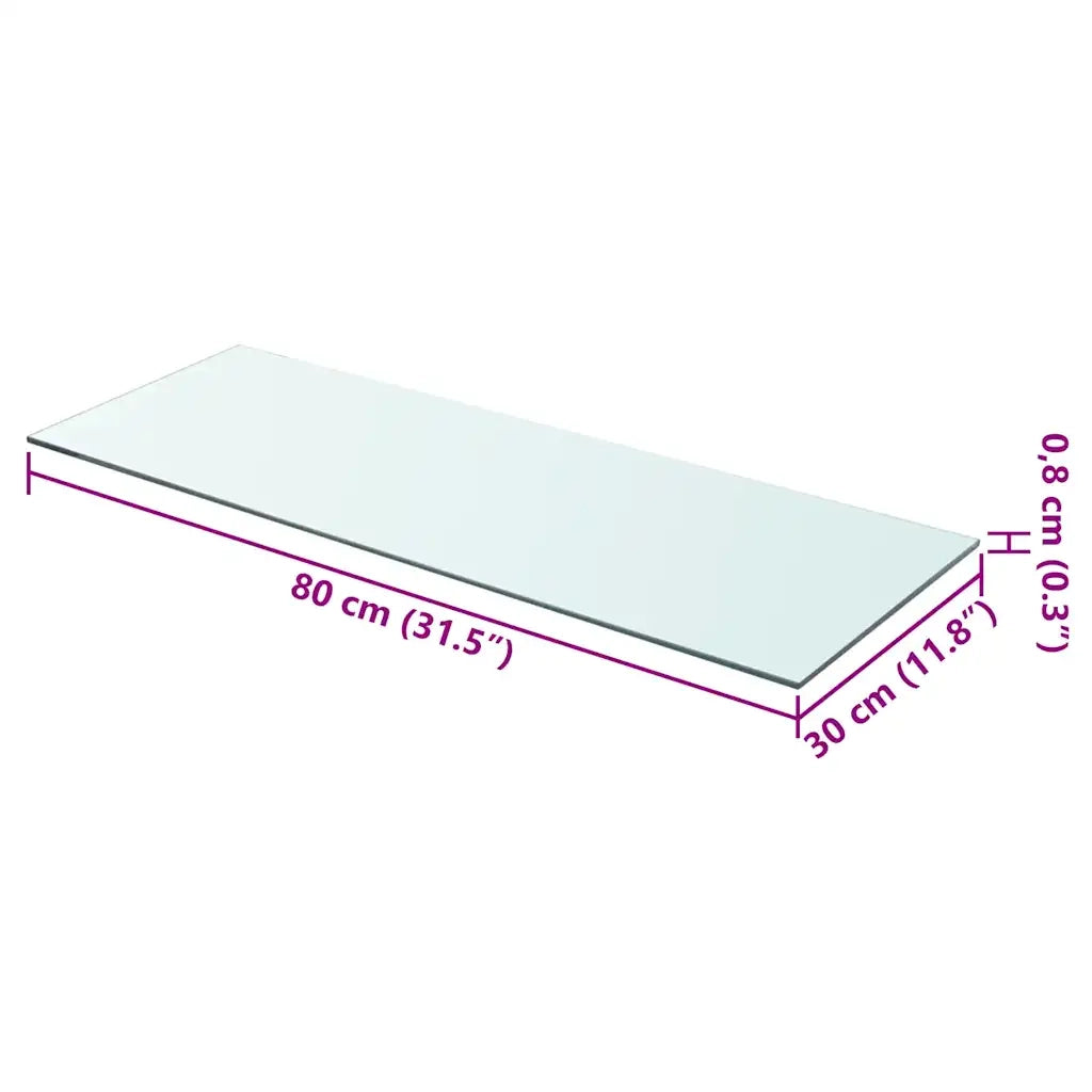 Mensole in Vetro Trasparente 2 pz 80x30 cm 3051576