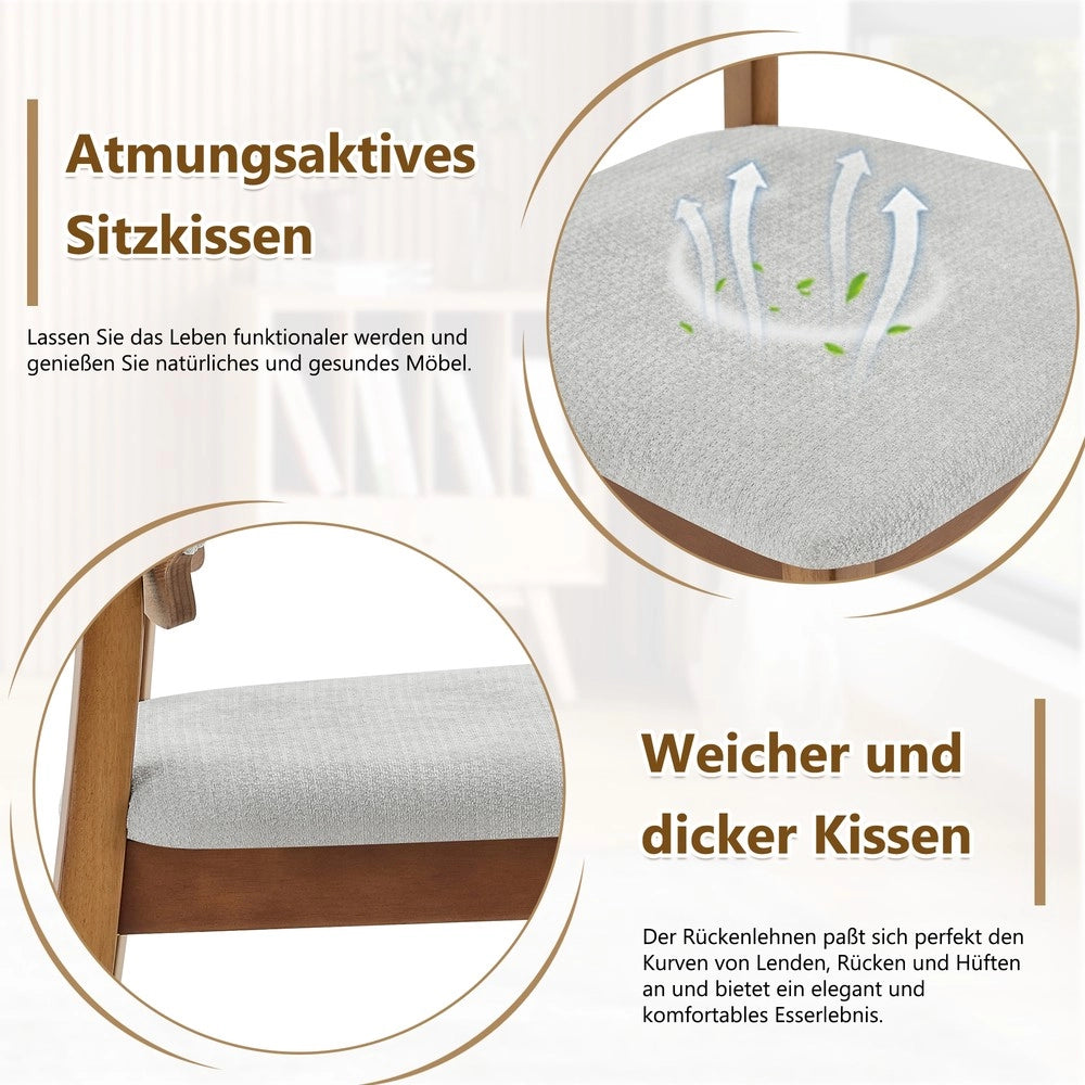 Set 2 Sedie da Pranzo con Schienale a Farfalla ¨C MINIMAL ¨C Seduta Imbottita, Legno, Design Moderno