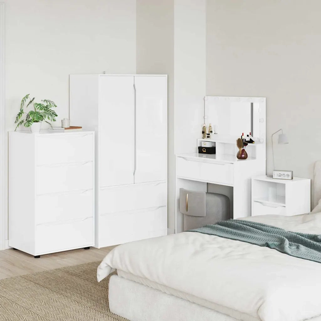 Armadi di Stoccaggio 2 pcs Bianco Lucido 60 x 48 x 105 cm