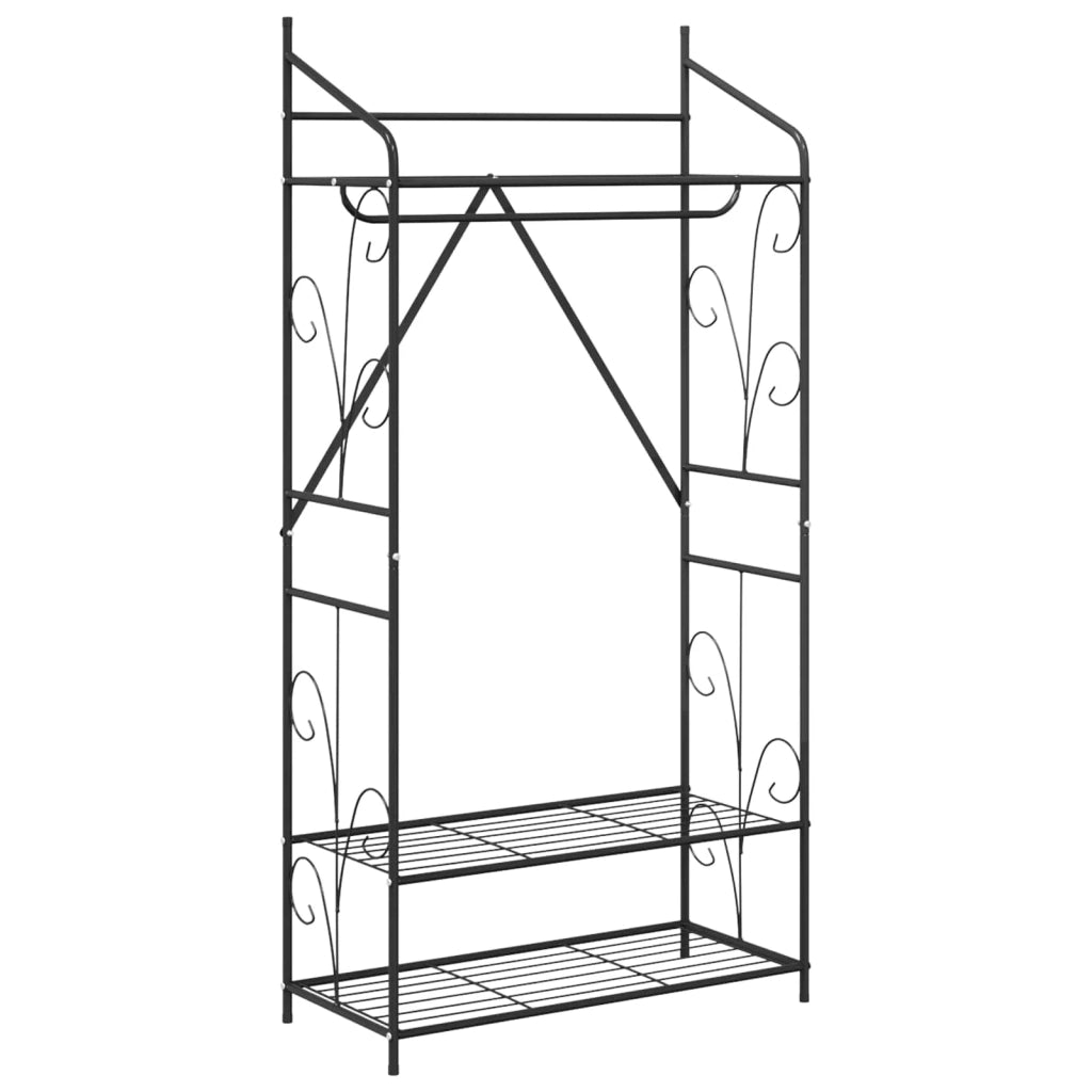 Set di 2 mobili moderni aperti 78 x 36 x 158 cm finitura opaca stile minimalista metallo nero 02_0056127
