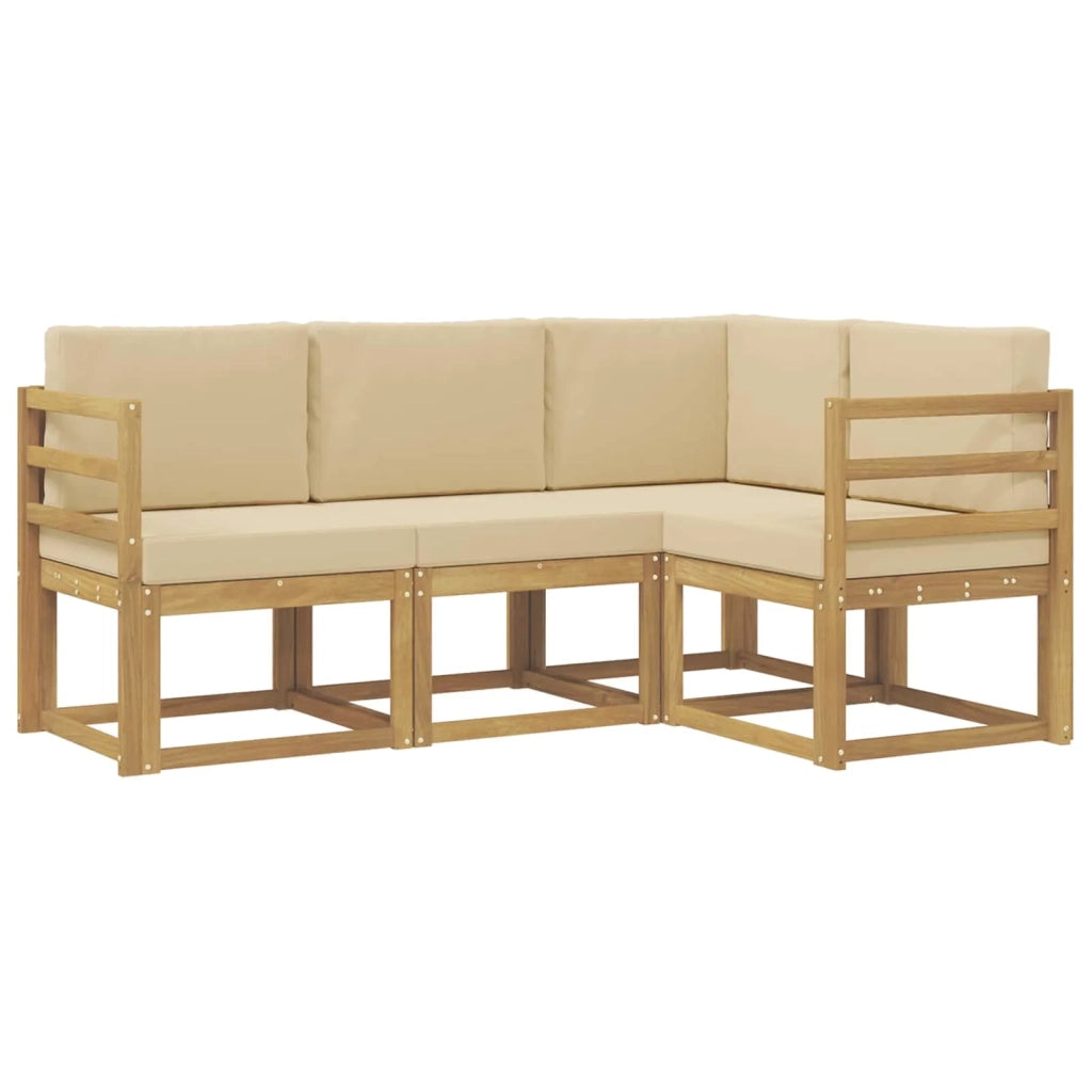 Set di divani da esterno con cuscino 4 pcs Bianco e Beige 3387547