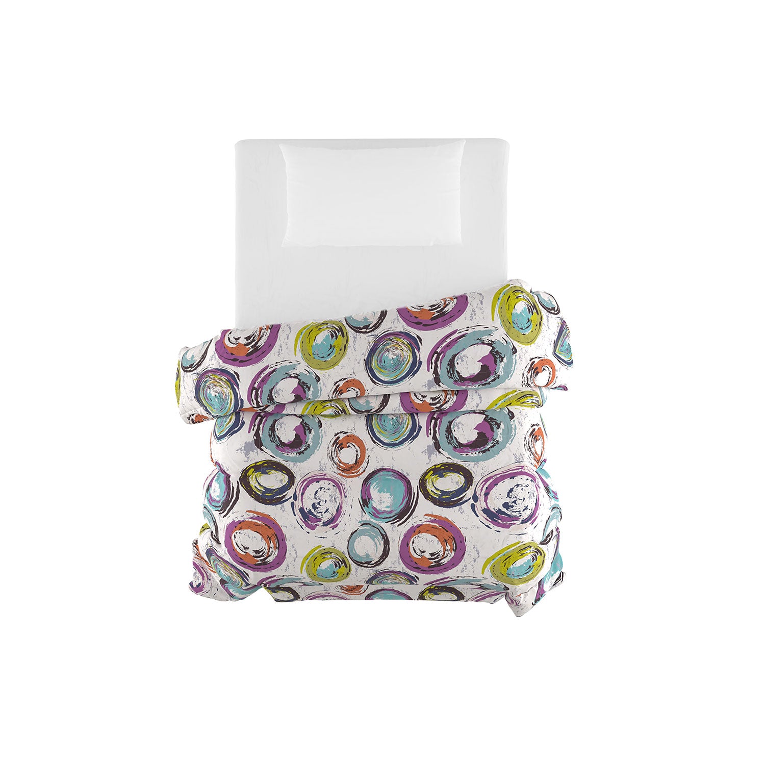 Trapunta Invernale Matrimoniale Stampata in Microfibra 200gr Double Face Cerchi Astratti