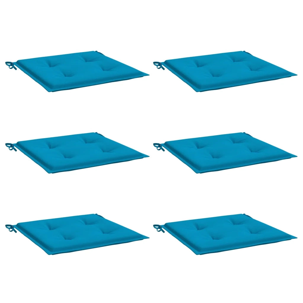 Cuscini per Sedia 6 pz Blu 50x50x3 cm in Tessuto Oxford
