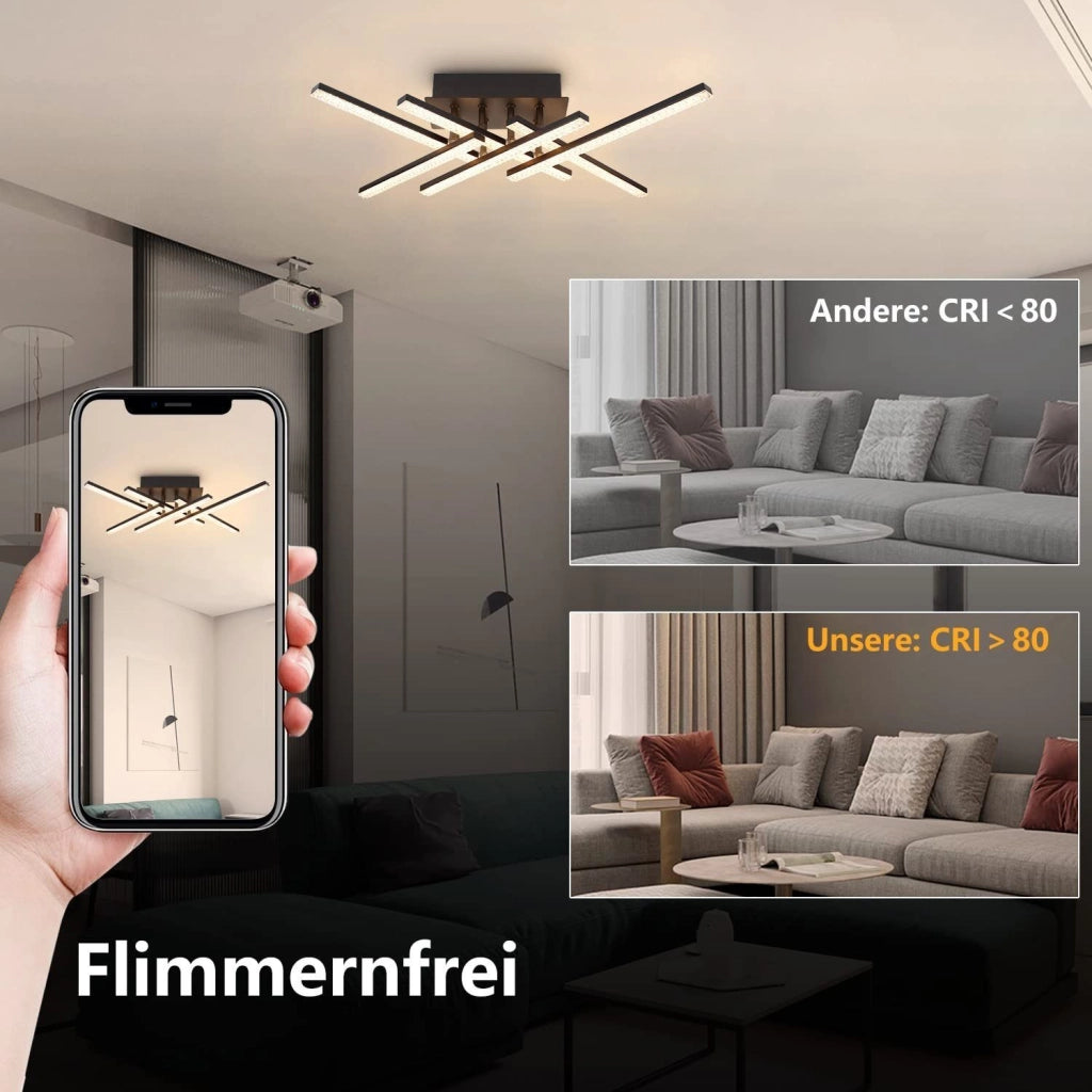 ZMH Lampada da soffitto plafoniera LED cristallo telecomando per soggiorno