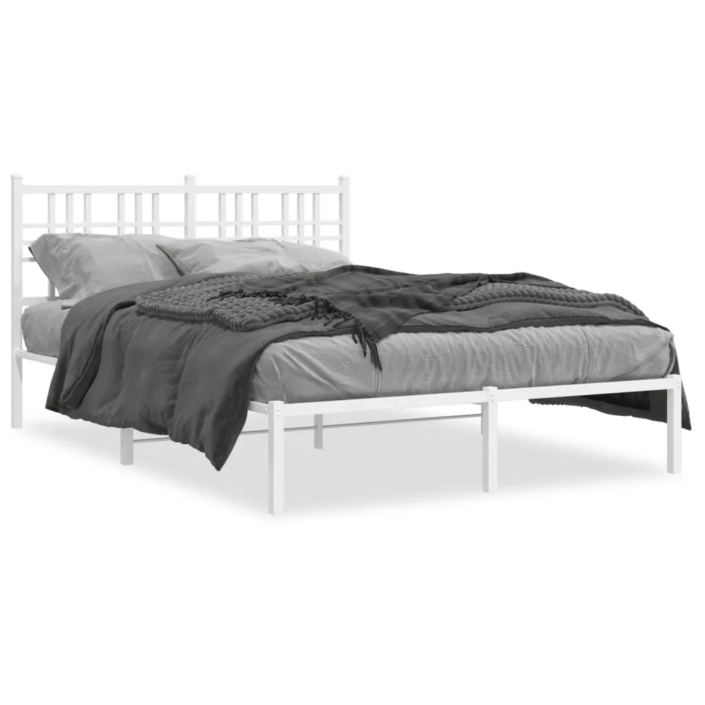 Giroletto con Testiera in Metallo Bianco 120x200 cm 376371