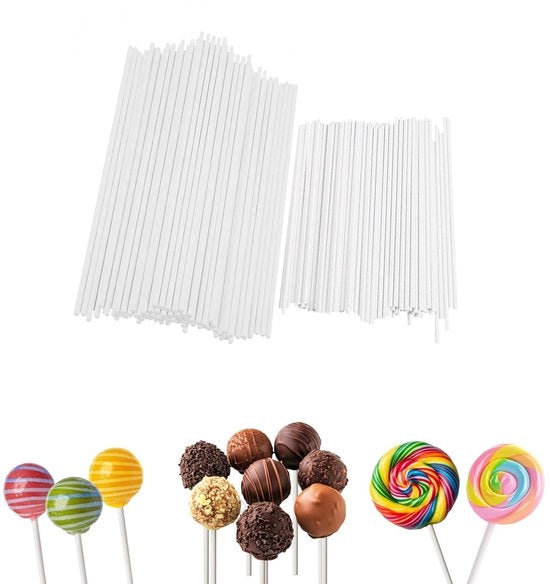 Stecchi per Cakepop 200 pezzi - Steli per Dolci - Steli per Lolly - Per Confetti e Chocolatini - Sicuri e Non Tossici - Qualità Elevata