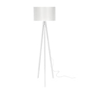 Lampada da terra Rodi  treppiede legno e paralume tessuto bianco