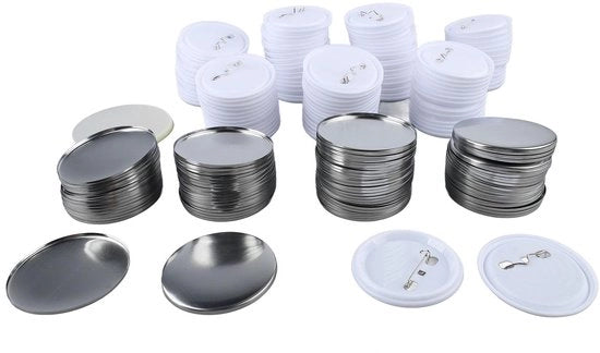 100 Set di Badge in Metallo - Pin Button - Badge Ronde - 58 Mm - Adatto per Progetti DIY - 2,3 Pollici