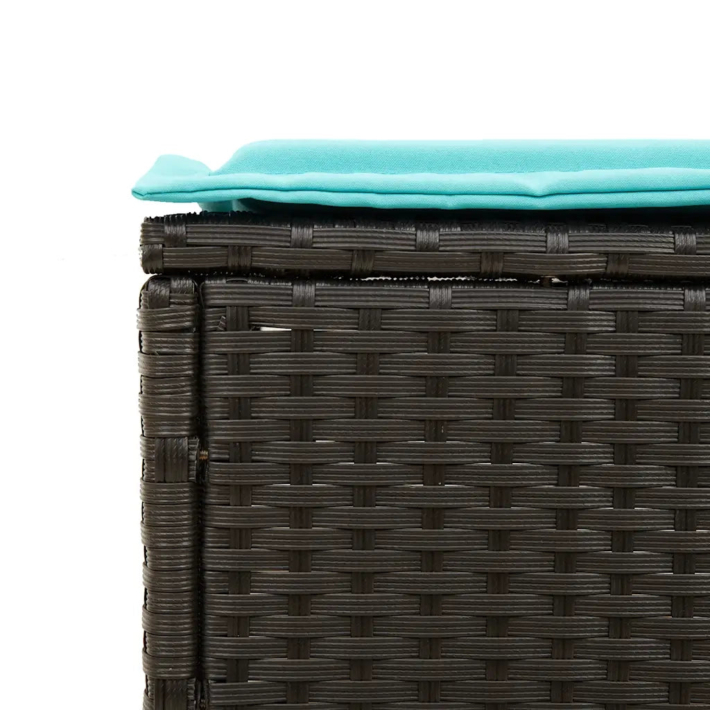 Lettino prendisole con Cuscino in Polyrattan Nero 4002727