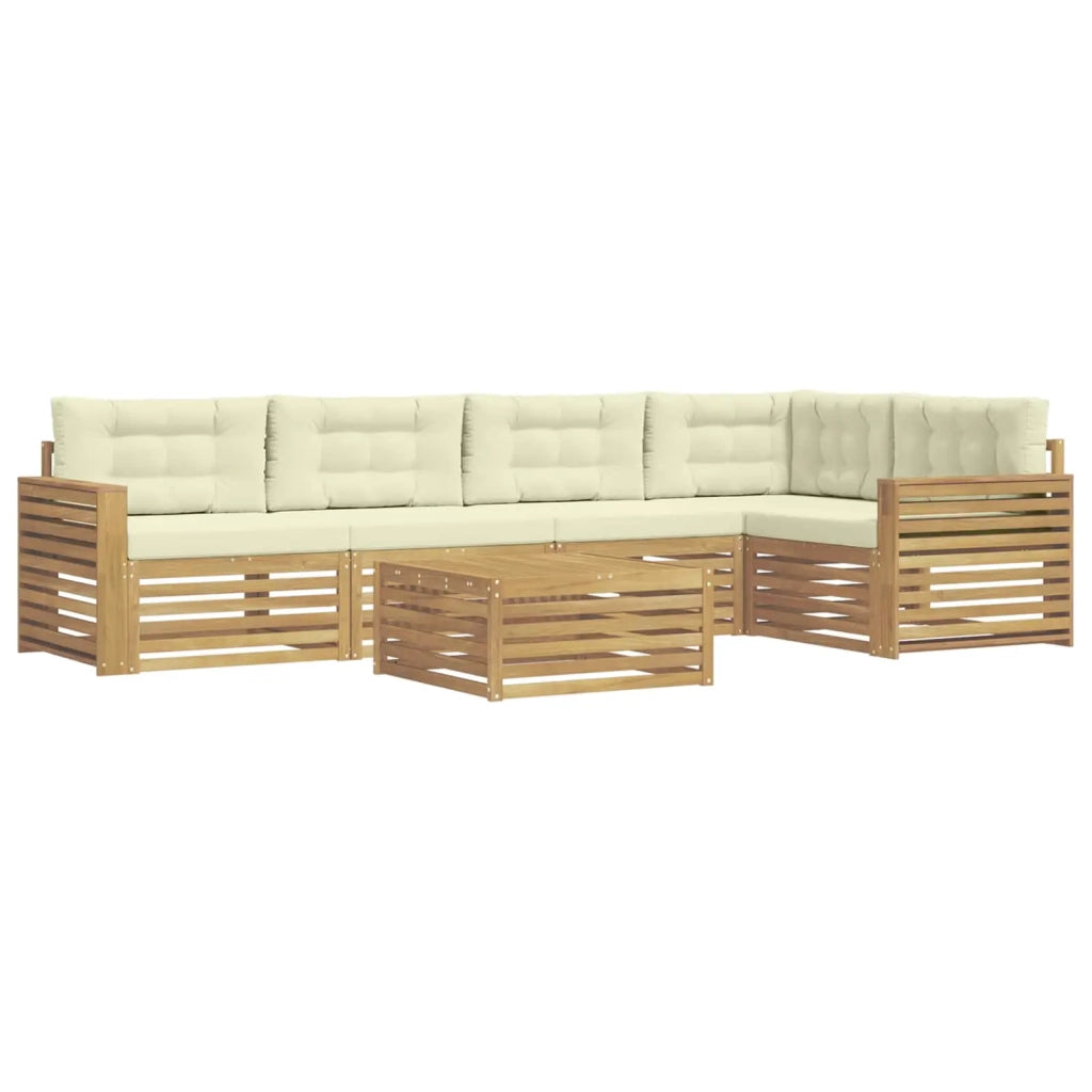 Set di divani da esterno 6 pcs Bianco e Crema 79 x 79 x 37 cm 3390530