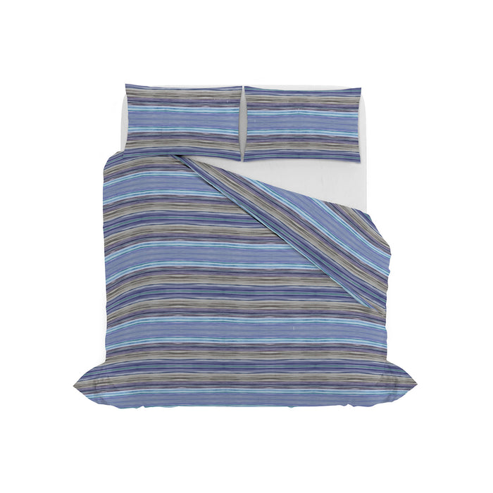 Copripiumino Matrimoniale con Stampa sul Sacco e Federe Linea River Rio Blue