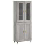 Buffet credenza cassettiera armadio mobile contenitore organizer cucina soggiorno salotto rovere Sonoma alto 69,5 x 34 x 180 cm legno ingegnerizzato grigio 02_0035495