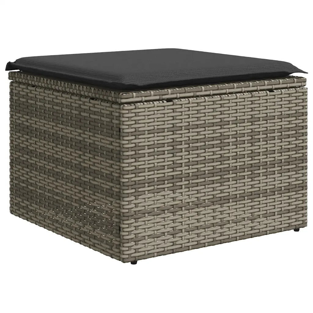 Set Divano da Giardino 8pz con Cuscini Grigio Chiaro Polyrattan