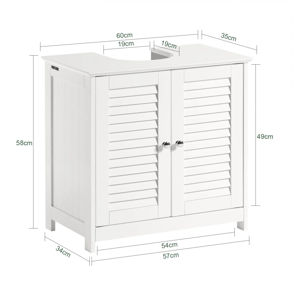 Mobiletto Bagno Cassettiera Bagno Armadietto Bagno Mobile Sottolavabo per Bagno Bianco FRG237-II-W SoBuy